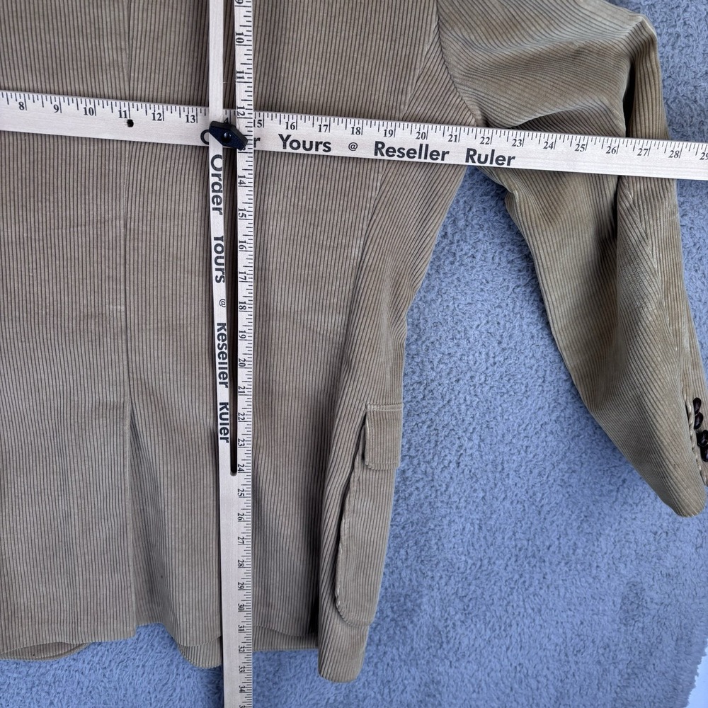 Vintage Christian Dior Corduroy Sport Coat Mens 42L Tan Jacket Leather Button - Picture 15 of 16